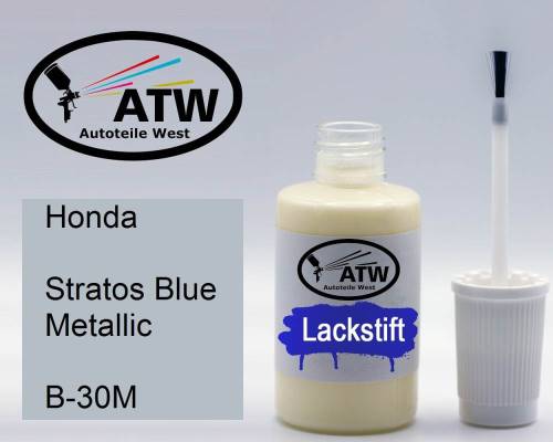 Honda, Stratos Blue Metallic, B-30M: 20ml Lackstift, von ATW Autoteile West.